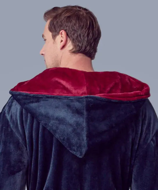 Men's Hooded Plush Robe - Lotus Linen