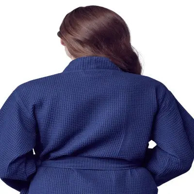 Women's Waffle Kimono Knee Length Robe - Lotus Linen