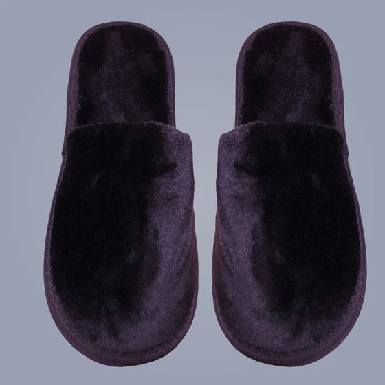 Plush Closed Toe Slippers for Indoor - One Size - Unisex - Lotus Linen