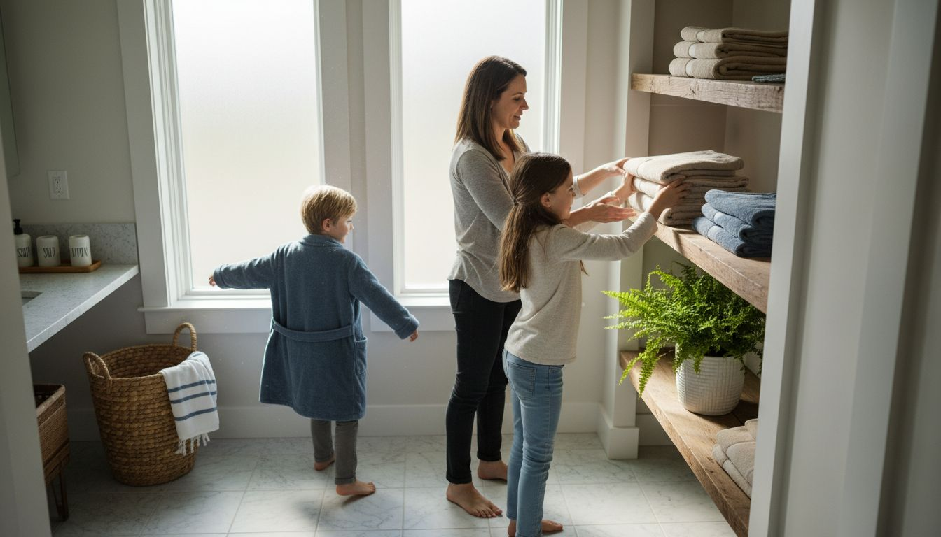 How to Arrange Bath Linens for a Stylish Family Spa