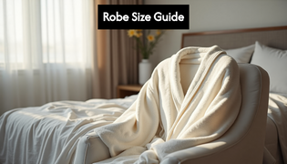 Plush robe draped on bedroom chair