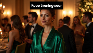  Woman in velvet robe at elegant party