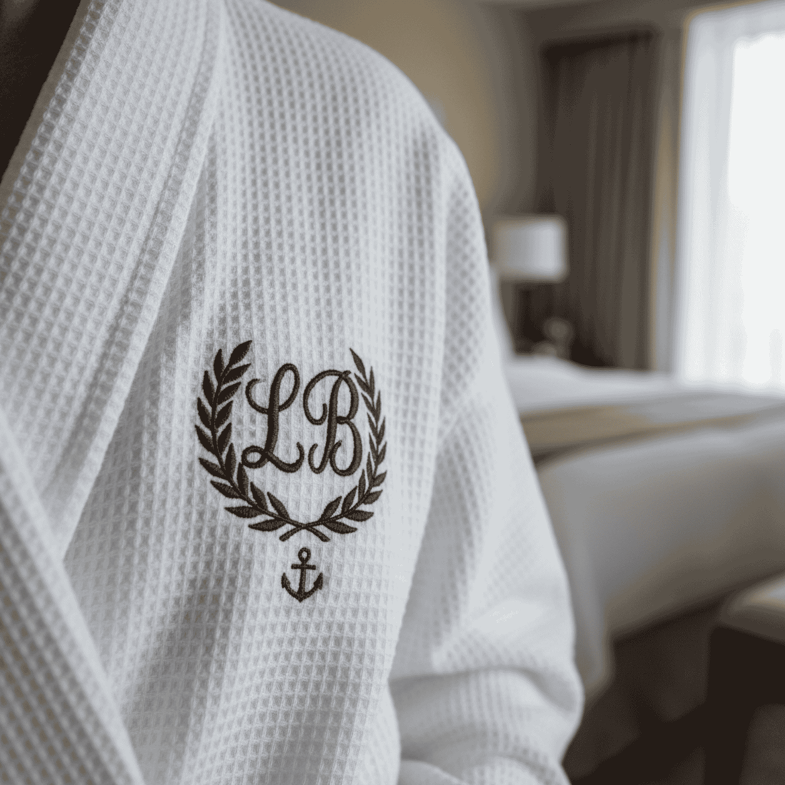 embroidered waffle robes