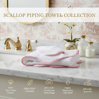 Luxury Scallop Piping Bath Towel Sets (6-Piece)