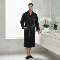 Premium Waffle Piping Robe for Men