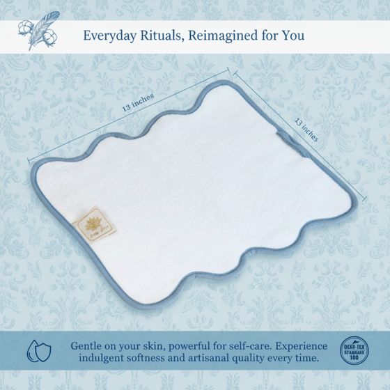Luxury Scallop Piping Cotton Bath Mat