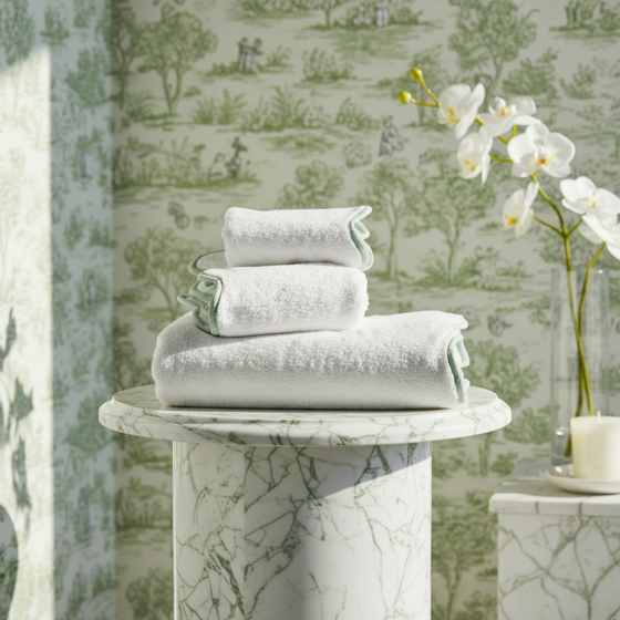 Scallop Piping Bath Sheet – Oversized Bathroom Towel
