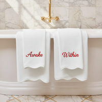Luxury Cotton Hand Towels with Scallop Piping