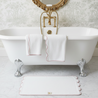 Luxury Cotton Hand Towels with Scallop Piping