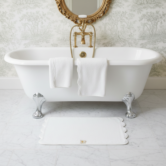 Scallop Piping Bath Sheet – Oversized Bathroom Towel