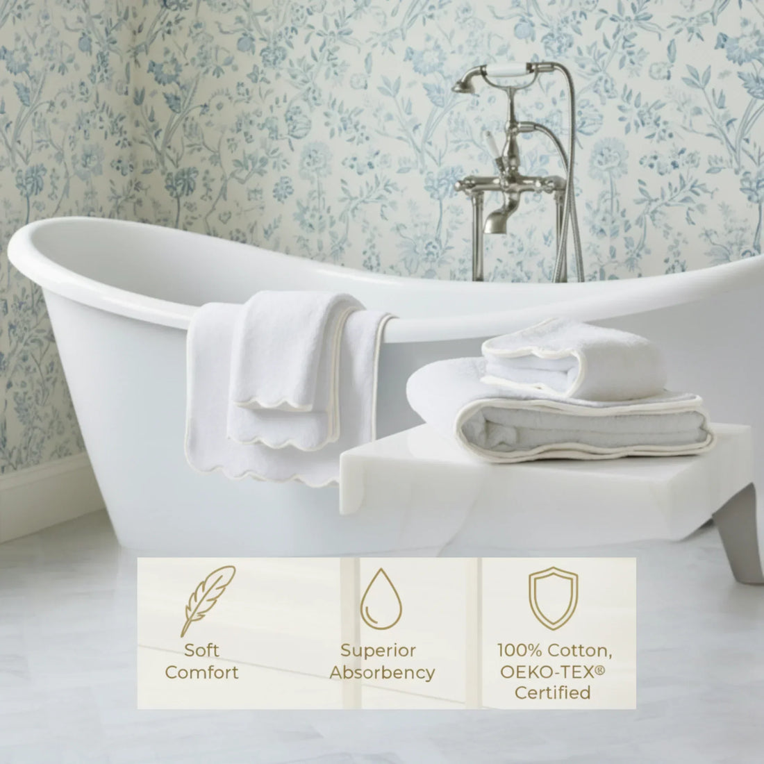 Bath Towels – Fluffy, Ultra Soft & Highly Absorbent (4 pieces) - Lotus Linen