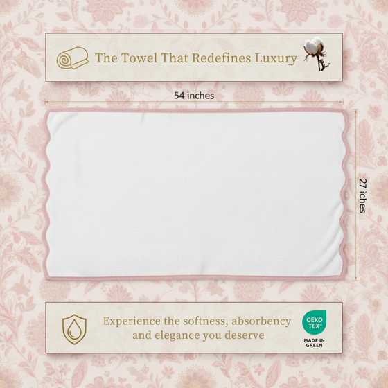 Luxury Scallop Piping Cotton Bath Mat