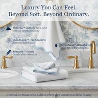 Luxury Cotton Hand Towels with Scallop Piping