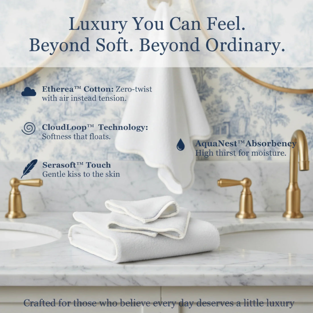 Everyday luxury seekers' white scallop-piped cotton hand towels with cloud-soft zero-twist comfort - Lotus Linen