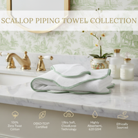 Luxury Scallop Piping Bath Towel Sets (6-Piece)