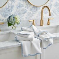 Luxury Scallop Piping Cotton Bath Mat