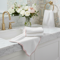 Luxury Scallop Piping Cotton Bath Mat