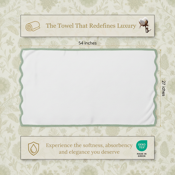 Luxury Scallop Piping Cotton Bath Mat