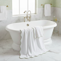 Luxury Scallop Piping Bath Towel Sets (6-Piece)