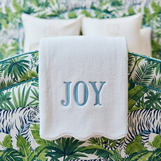 Luxury Scallop Piping Cotton Bath Mat