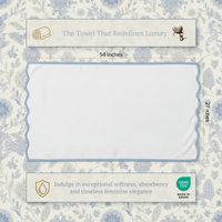 Luxury Cotton Hand Towels with Scallop Piping