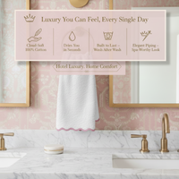 Luxury Cotton Hand Towels with Scallop Piping