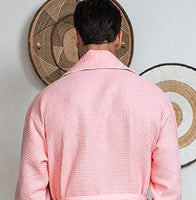 Premium Waffle Piping Robe for Men - Lotus Linen