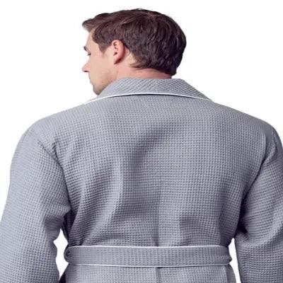 Premium Waffle Piping Robe for Men - Lotus Linen