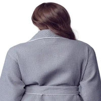 Women’s Waffle Piping Bathrobe – Lightweight Spa-Style Comfort - Lotus Linen