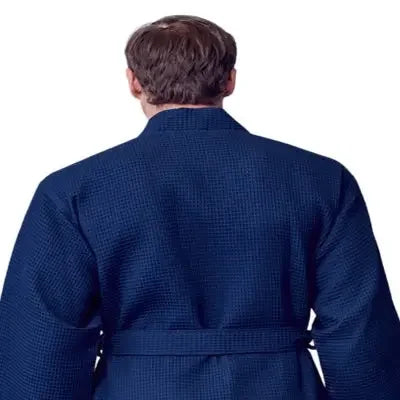 Waffle Kimono Spa Bathrobe for Men - Absorbent, Lightweight - Lotus Linen