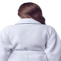 Women’s Waffle Piping Bathrobe – Lightweight Spa-Style Comfort - Lotus Linen