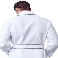 Premium Waffle Piping Robe for Men - Lotus Linen