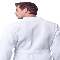Waffle Kimono Spa Bathrobe for Men - Absorbent, Lightweight - Lotus Linen
