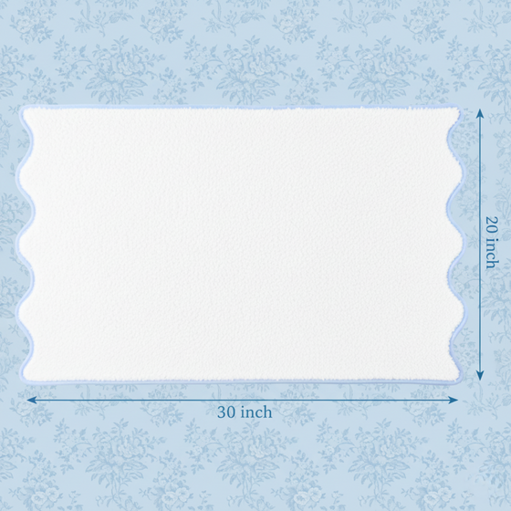 Luxury Scallop Piping Cotton Bath Mat