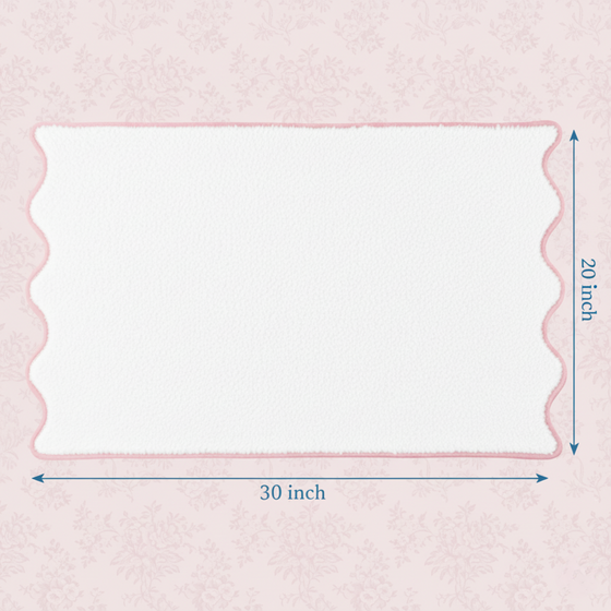 Luxury Scallop Piping Cotton Bath Mat