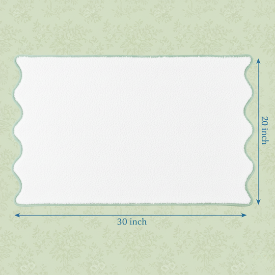 Luxury Scallop Piping Cotton Bath Mat