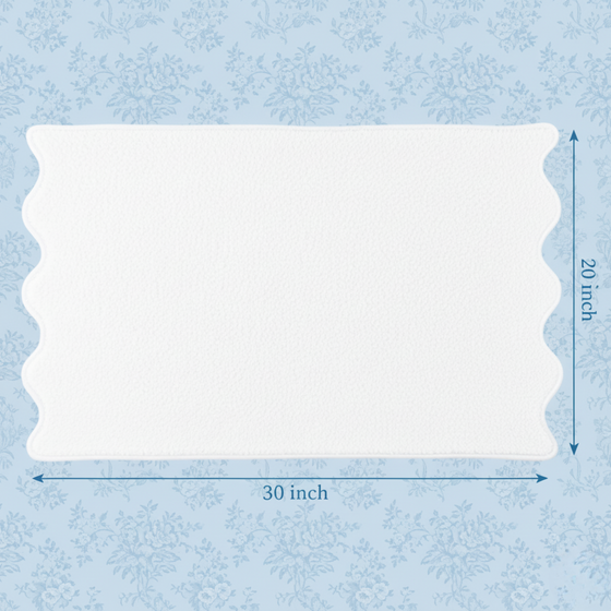 Luxury Scallop Piping Cotton Bath Mat