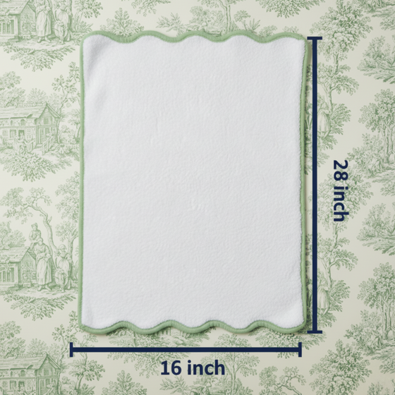 Luxury Scallop Piping Cotton Bath Mat