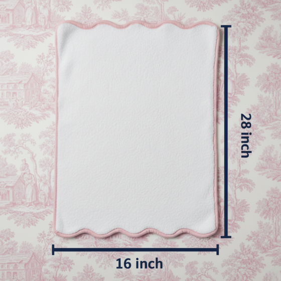 Luxury Scallop Piping Cotton Bath Mat