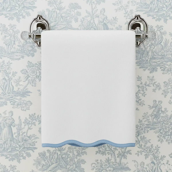 Bath Towels – Fluffy, Ultra Soft & Highly Absorbent (4 pieces) - Dispenza Blue Piping