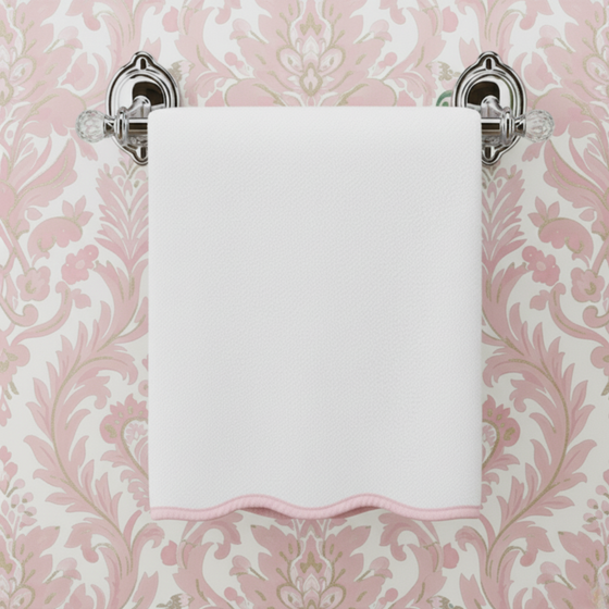 Luxury Scallop Piping Cotton Bath Mat