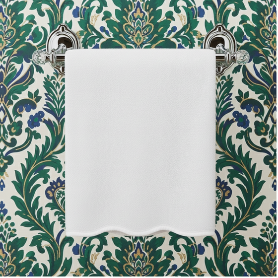 Luxury Scallop Piping Cotton Bath Mat