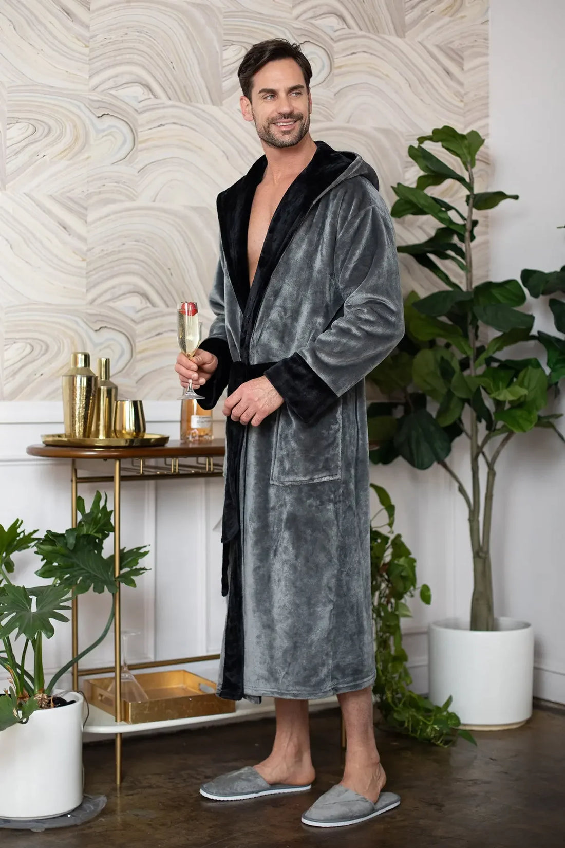 Men’s Robe with Hood – Ultra-Soft Plush Comfort for Everyday Use - Lotus Linen