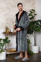 Men’s Robe with Hood – Ultra-Soft Plush Comfort for Everyday Use - Lotus Linen