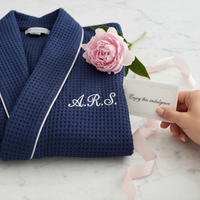 Women’s Waffle Piping Bathrobe – Lightweight Spa-Style Comfort