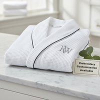 Premium Waffle Piping Robe for Men