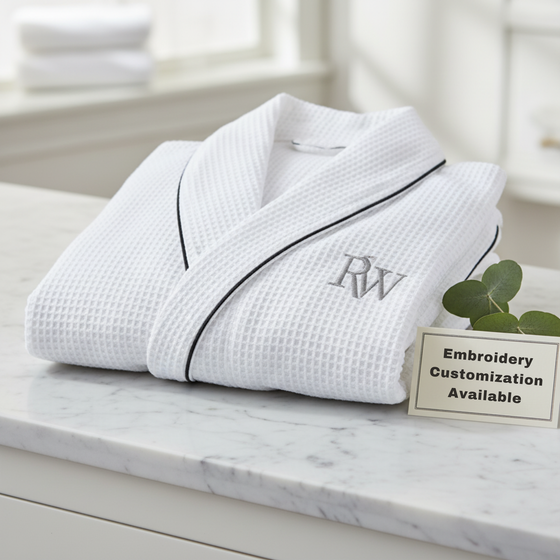 Premium Waffle Piping Robe for Men