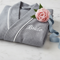 Knee-Length Waffle Kimono Robe for Women