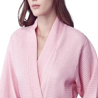 Knee-Length Waffle Kimono Robe for Women - Lotus Linen