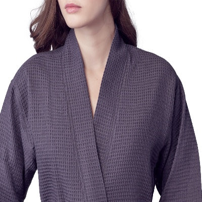 Women's Waffle Kimono Knee Length Robe